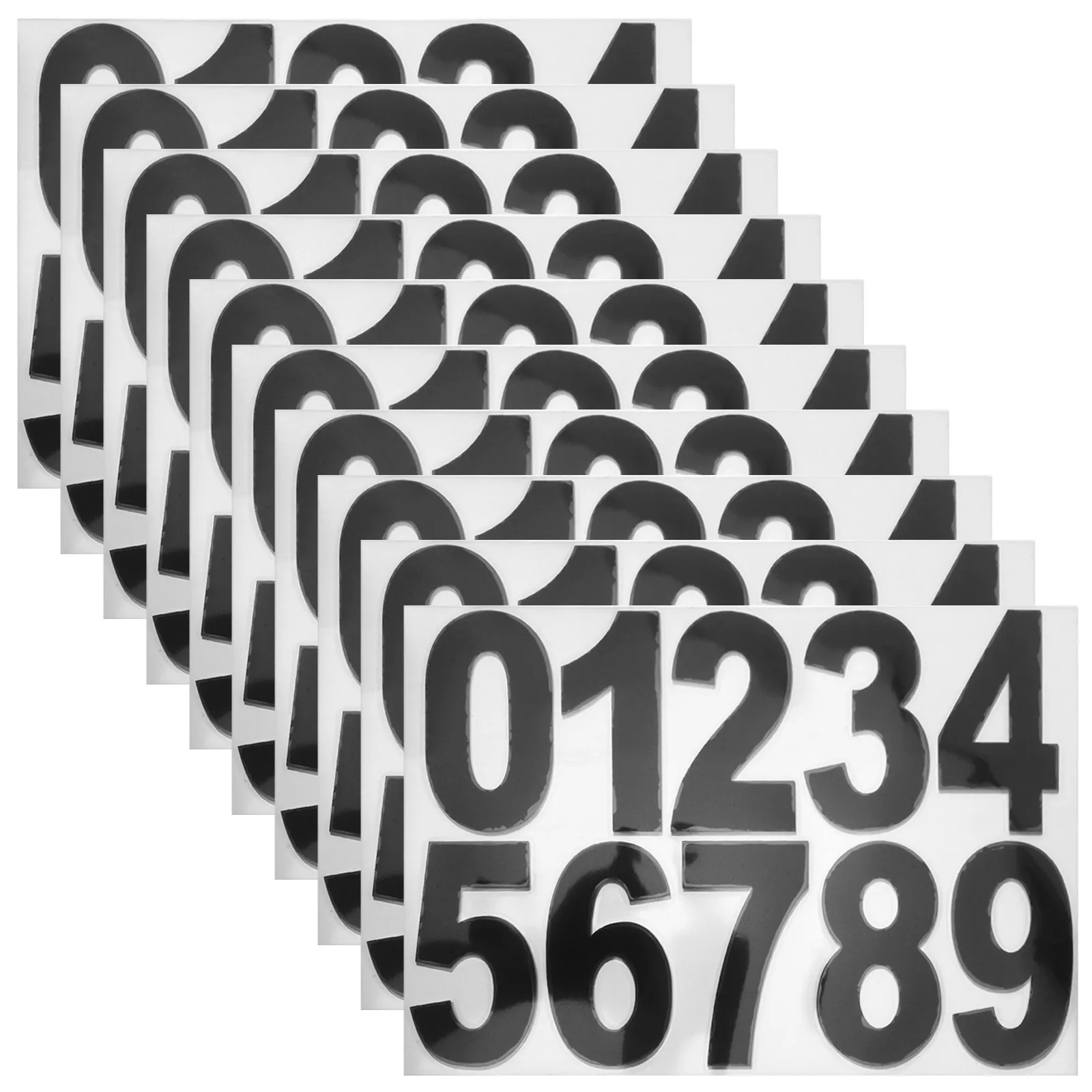 10 Sheets Number Sticker Mailbox Stickers Labels Reflective Address Door Bathroom