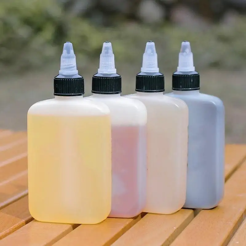 1/3 Pcs Outdoor Camping 120ml Leakproof Oil Dispenser Squeeze Bottle With Twist Top Cap HDPE For Cooking Grilling