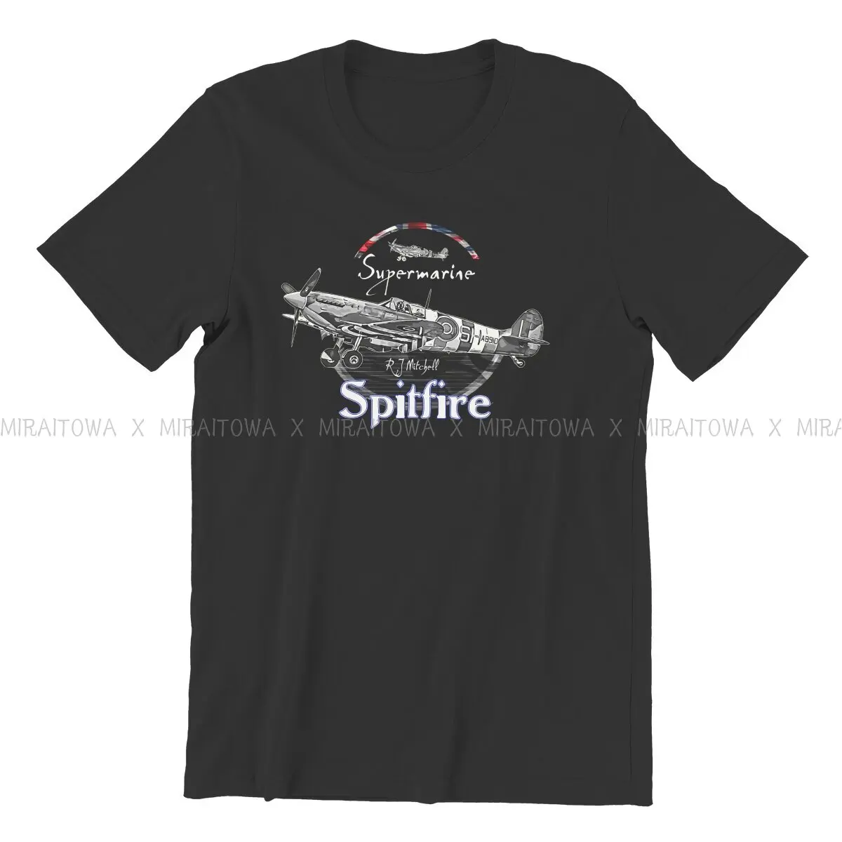 Spitfire Creative TShirt for Men Supermarine Vintage English WW2 Fighter Aircraft Basic T Shirt Personalize Birthday Gifts Tops