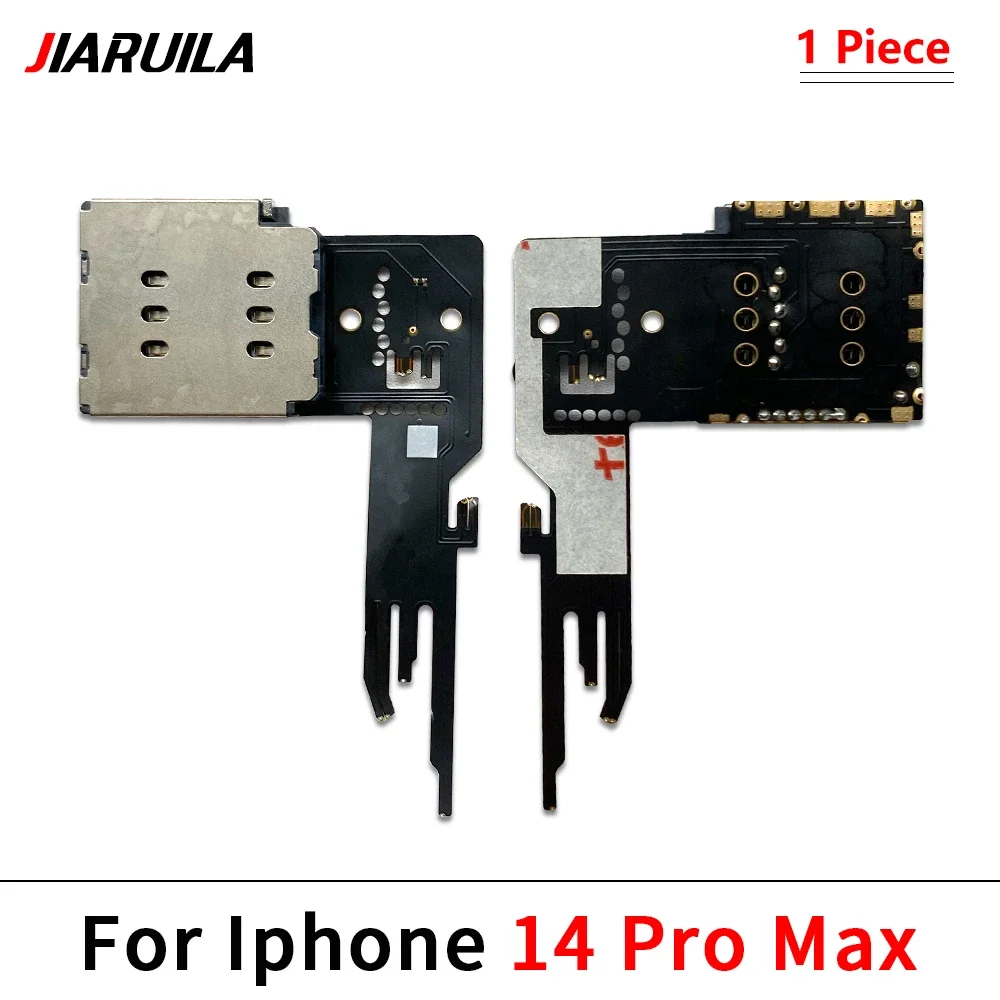 Dual SIM Card Tray Holder Socket Slot For Iphone 15 14 13 12 Pro Max Mini Plus Reader Replacement Parts