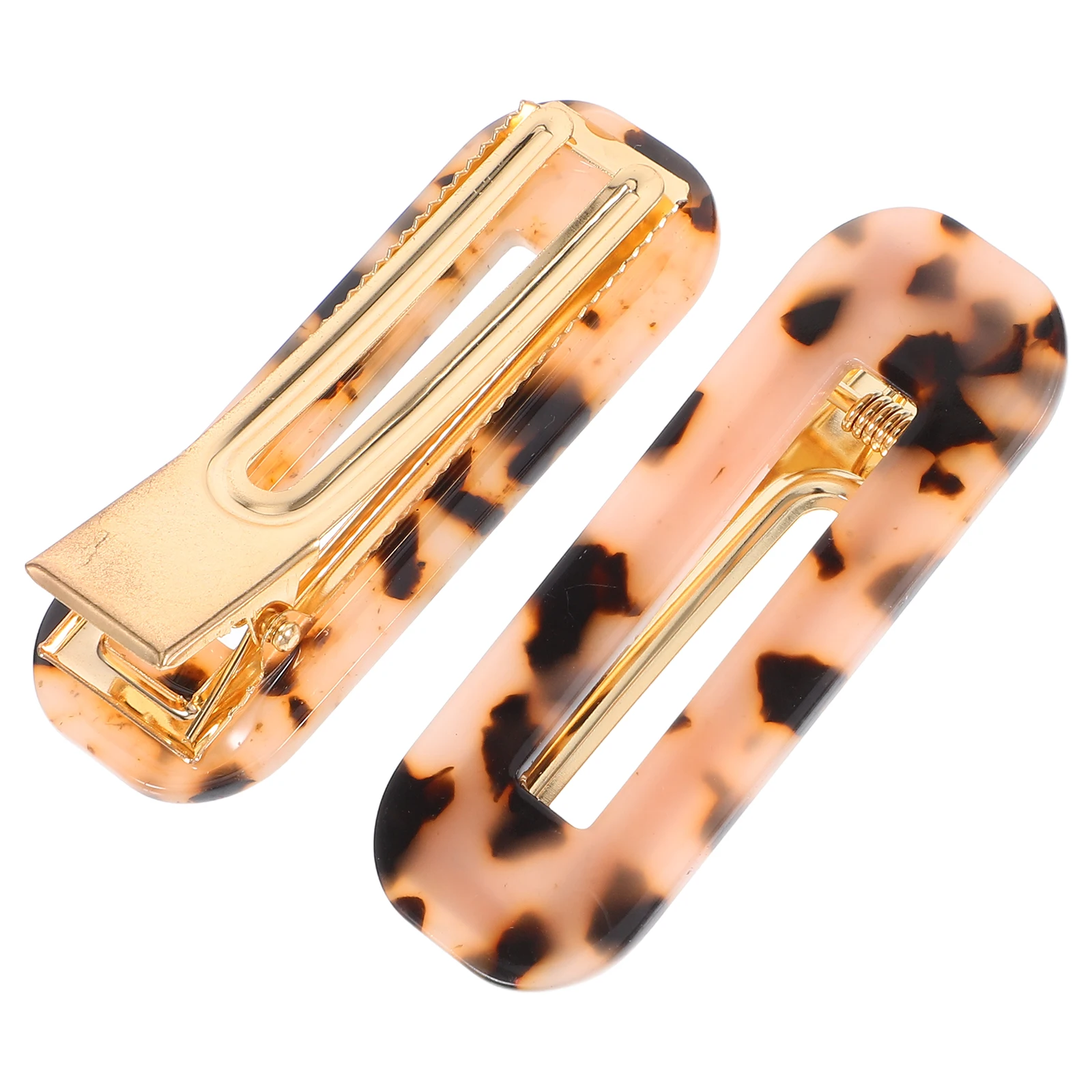 

2 Pcs Leopard Print Hairpin Clips Decorative Barrettes for Girls Styling Bulk Retro Womens Miss Novelty Women's French