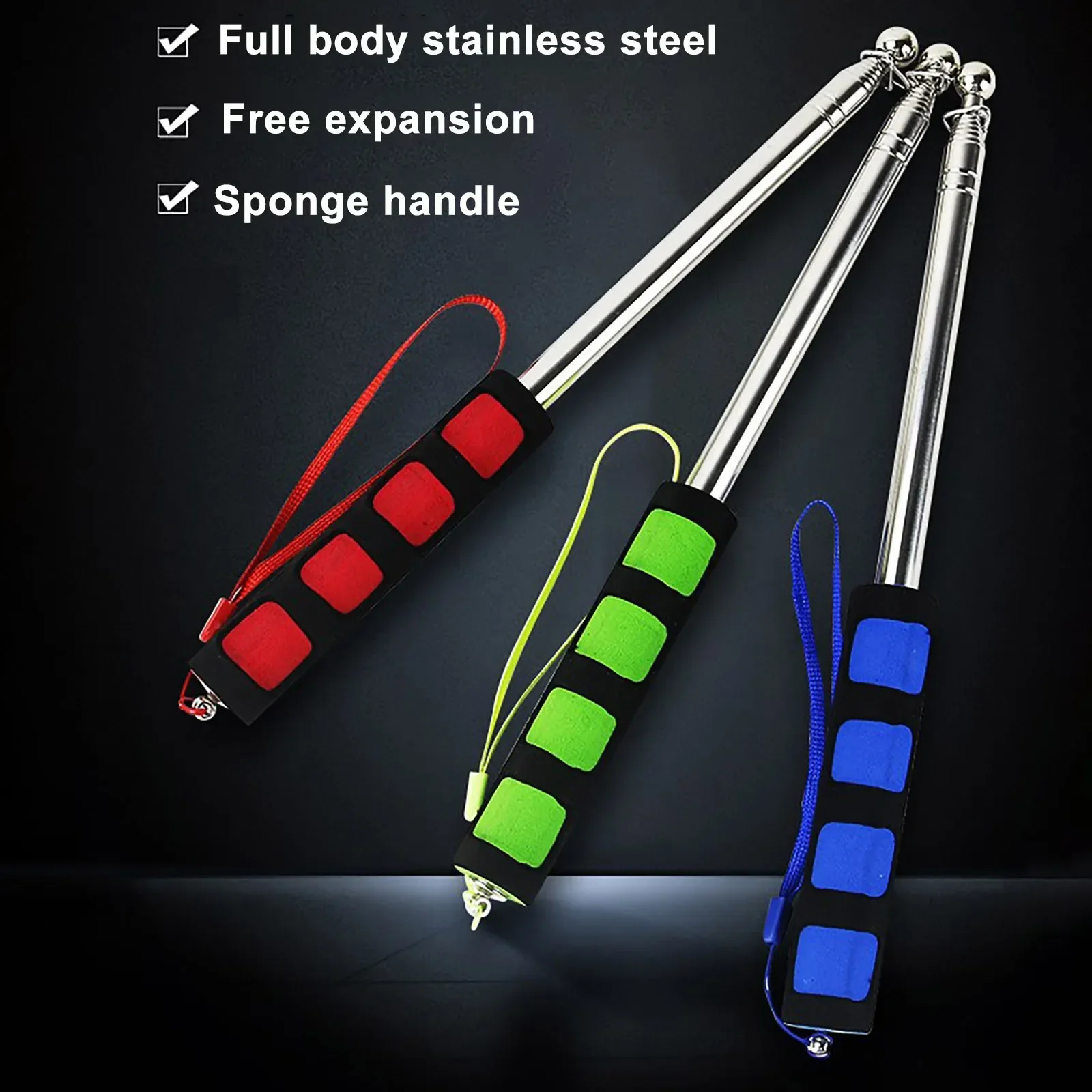 1.2/1.6/2.0 M PPT Presentation Handheld Windsock Handheld Flag Pole Tour Guide Flagpole Teachers Pointer Telescopic Flag Pole