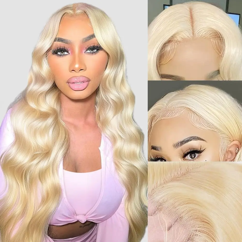 Rosabeauty Blonde 613 HD Body Wave Lace Front 13x6 Human Hair Wigs 5X5 Glueless 13X4 Frontal 250 Density 40 Inch Wig