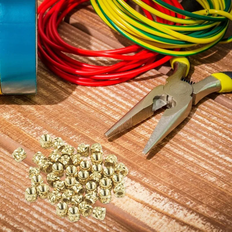 M3X4X5 Wärmeeinpressmutter M3 Gewinde-Rändelschraubenmutter aus Messing für 3D-Drucker Voron 2.4 und Andere 50/100 Stück – Detail 5