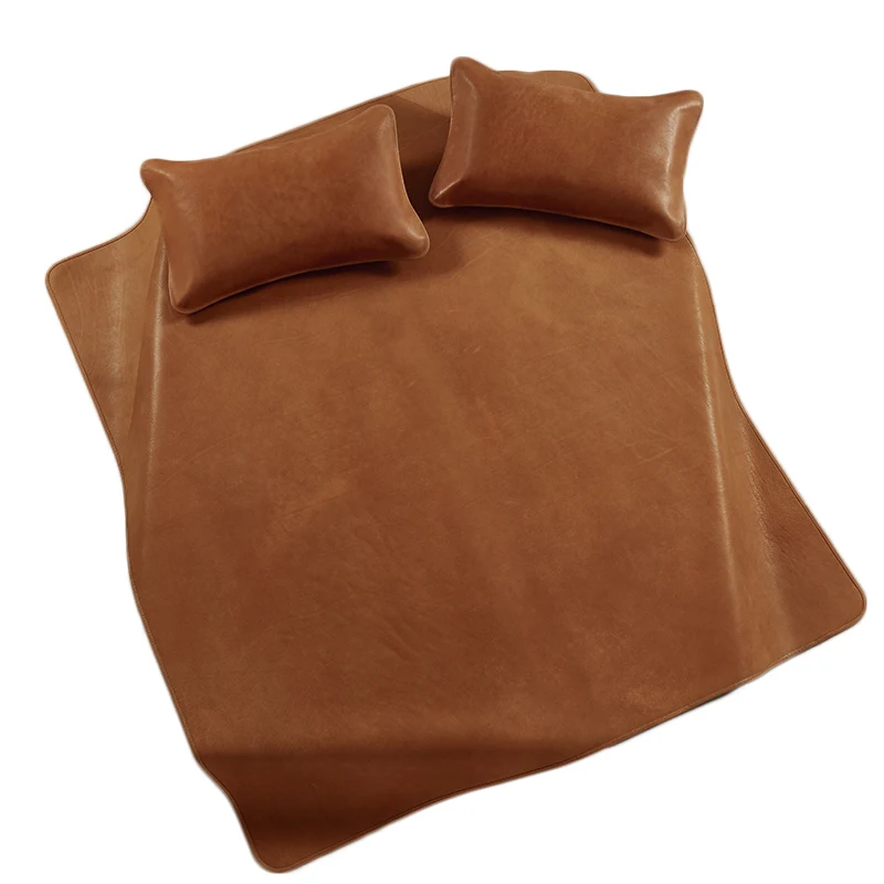 

Cowhide 1.8 meters clear water hard 1.5m soft first layer cowhide mat genuine leather three-piece set