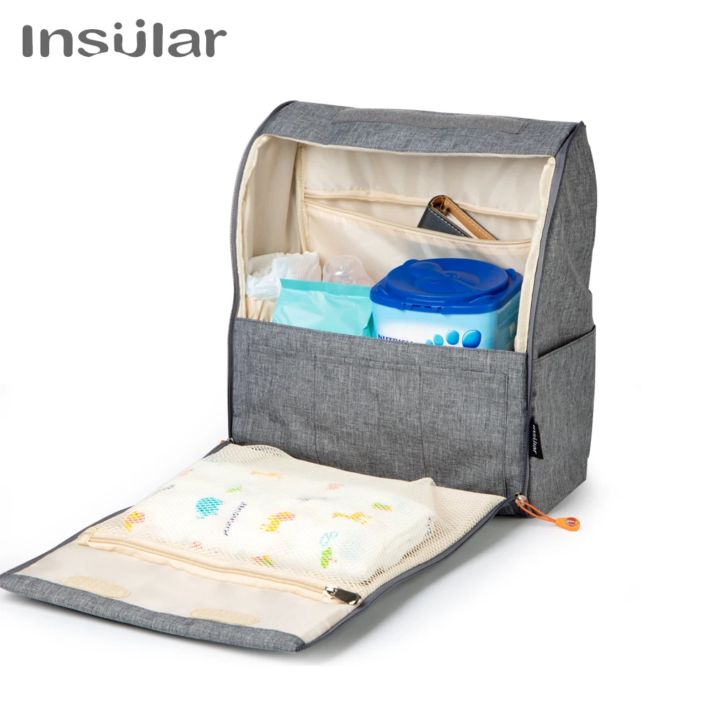 Insular Diaper Bag Mummy Bag Shoulders Multi-functional Going Out Large Capacity Bag Portable Mothers and Babies New Fashion