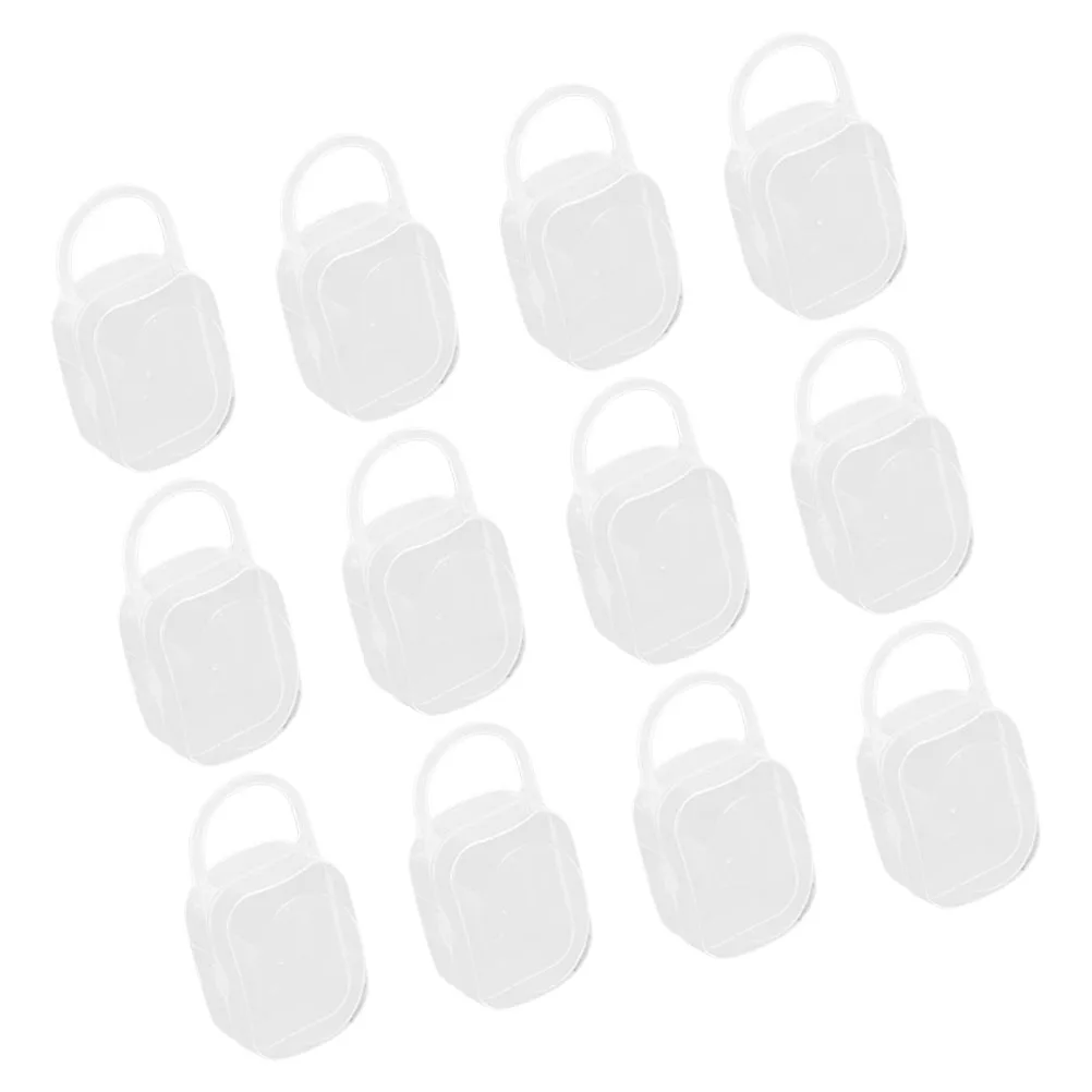 

12 шт., чехол для хранения соски, прозрачный портативный держатель для детской соски, прочный контейнер, органайзер для путешествий, чехол для пустышки