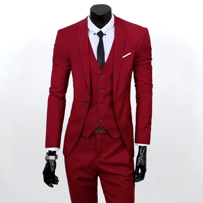 O673Korean style suits for men three piece wedding groomsmen suits professional formal wear