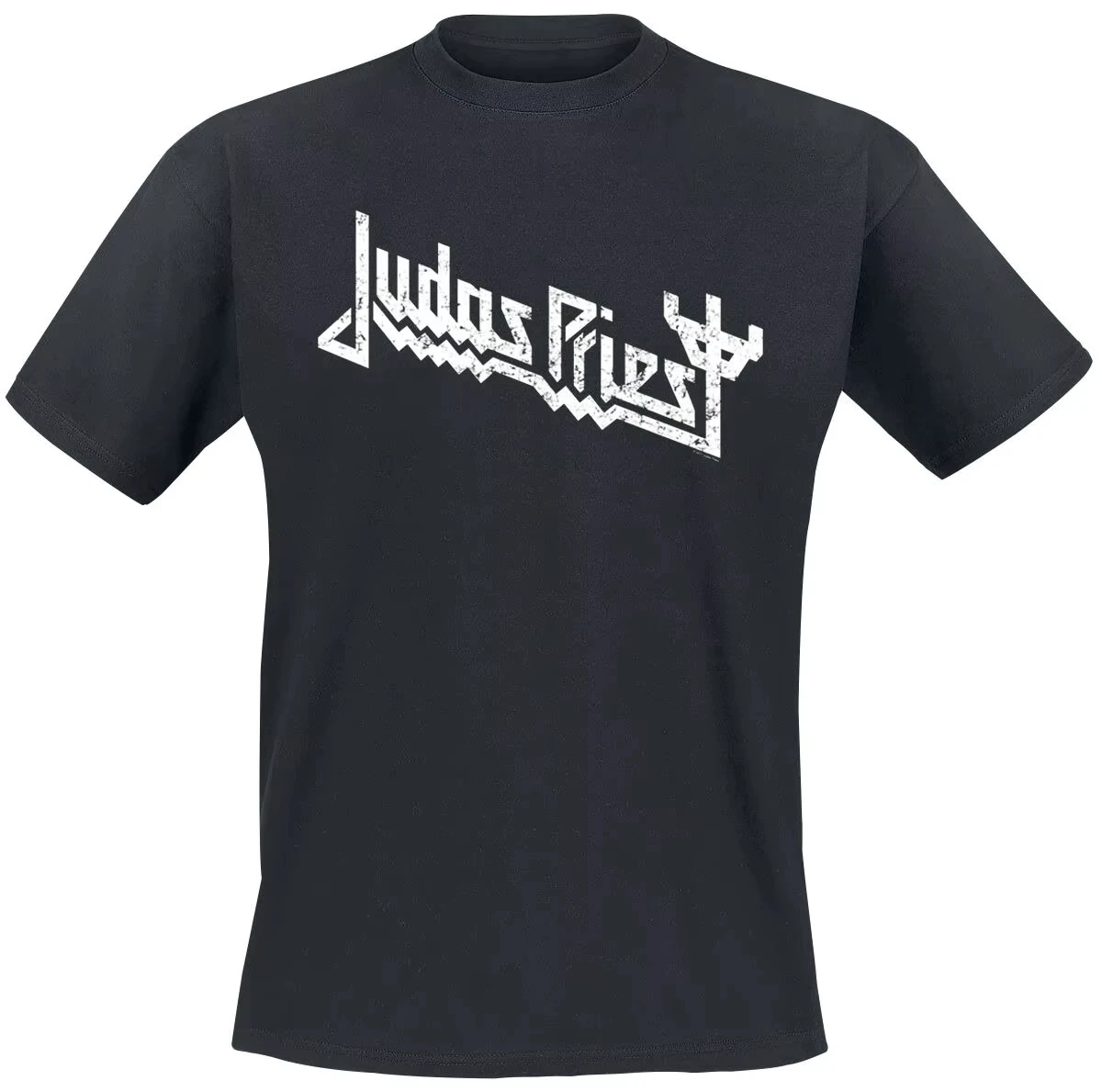 Judas Priest Distressed Trident Logo Print T Shirt Men and women pure Cotton Casual Neutral Tee, Heavy Metal Streetwear