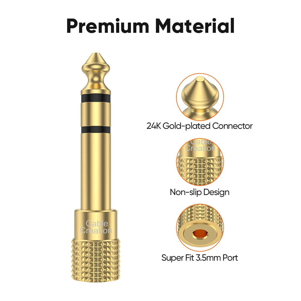 10 قطعة 6.35 مللي متر ذكر إلى 3.5 مللي متر أنثى سماعة موصل مكبر للصوت محول الصوت ل ميكروفون مكبرات الصوت الغيتار جاك 6.35