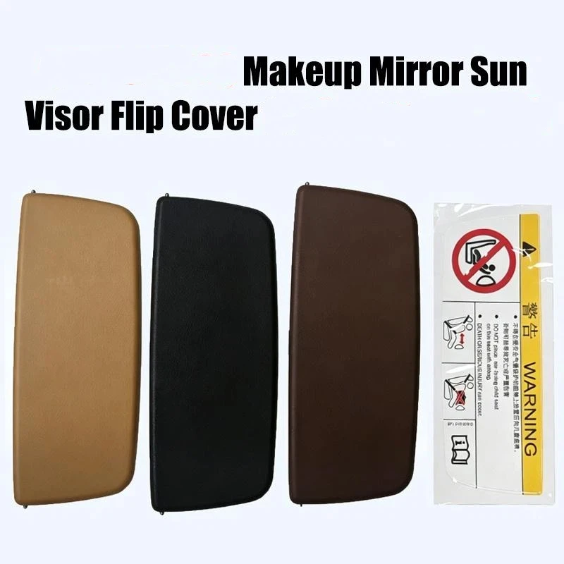 Car Interior Sun Visor Vanity Mirror Cover For 981 718 98173103136 With Safety Warning Sticker