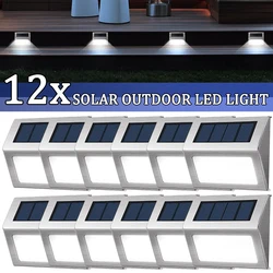 Światła solarne LED na zewnątrz wodoodporna stal nierdzewna światła pokładowe słoneczna do schodów ściana ogrodu schody Patio ścieżka