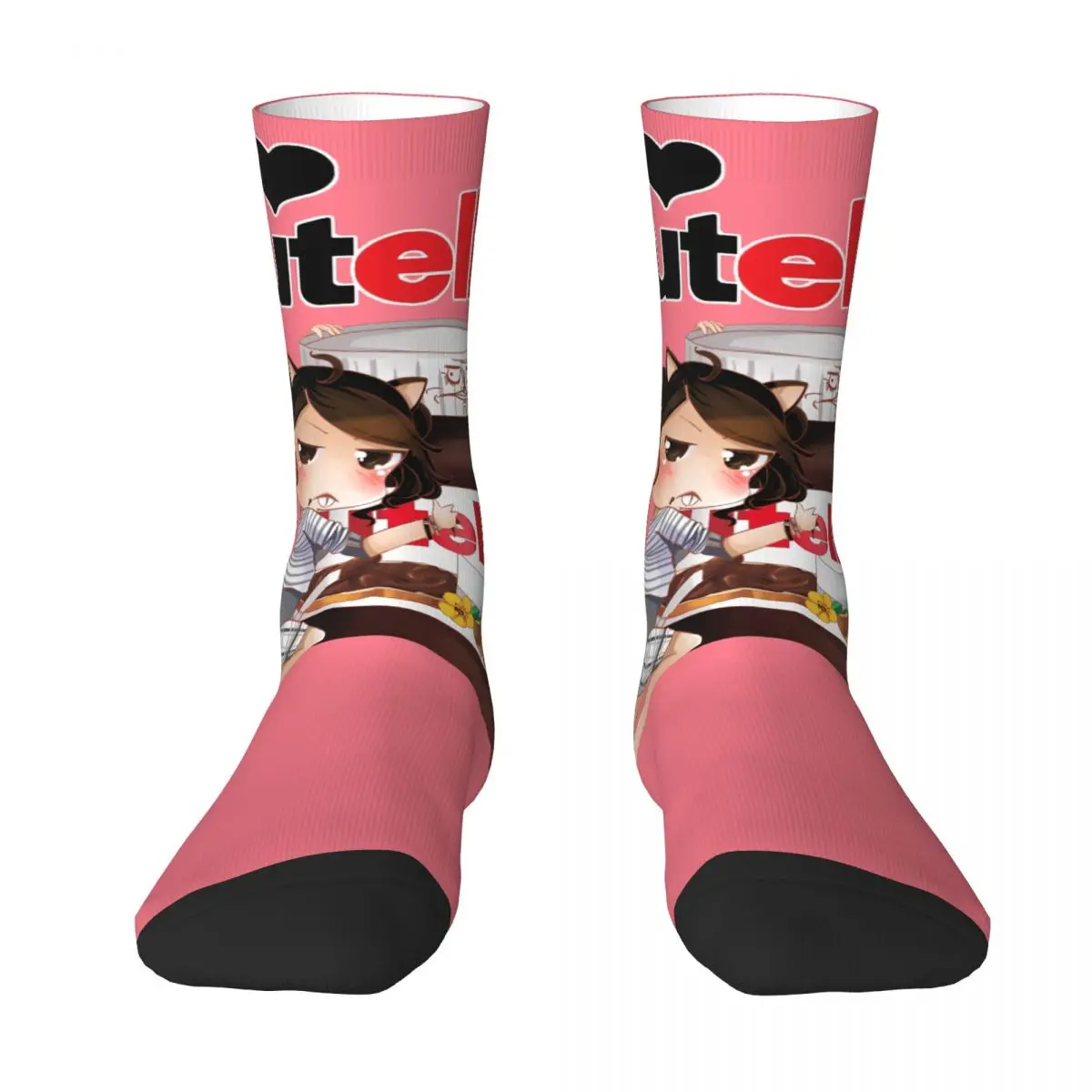 Calcetines de dibujos animados de Nutella para hombre y mujer, calcetín Unisex para correr, interesante, cuatro estaciones