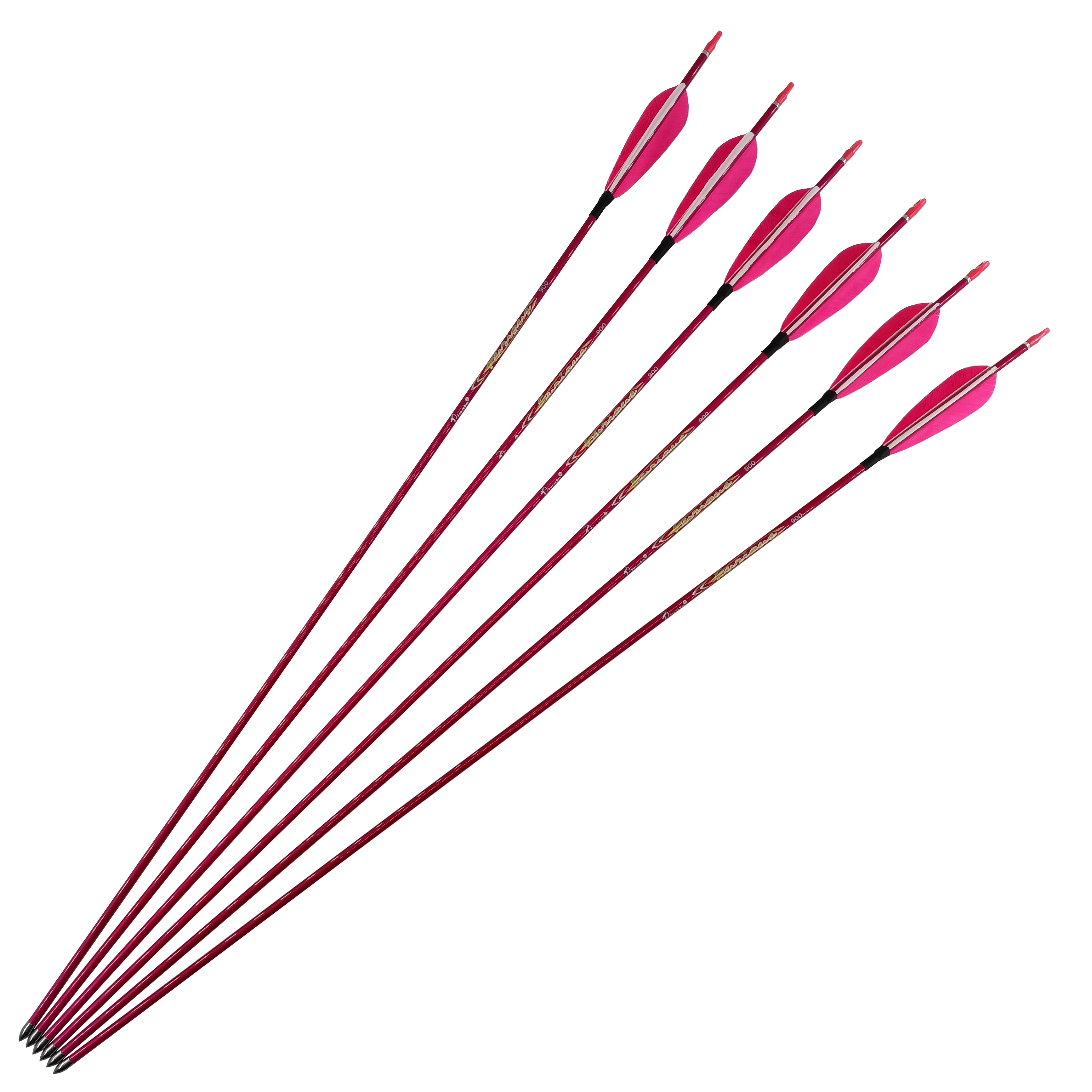 PInals  Carbon Arrows Shaft Spine 500 600 700 800 900 length 30Inch ID4.2mm for Compound Bow Hunting Shooting