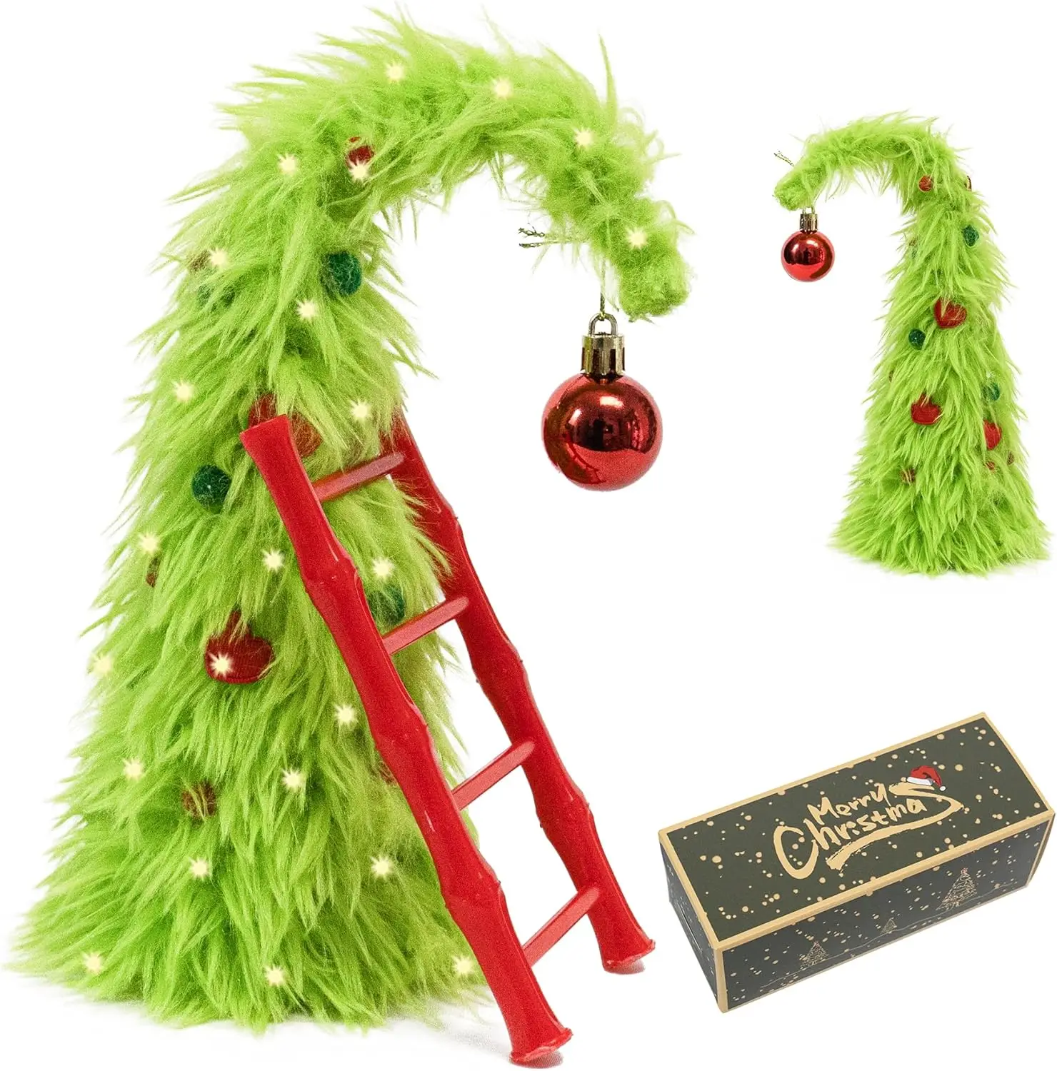 

Гибкая мини-рождественская елка длиной 1 фута с огнями, лаймово-зеленая, верхний шар, центральная часть стола для рождественской вечеринки дома