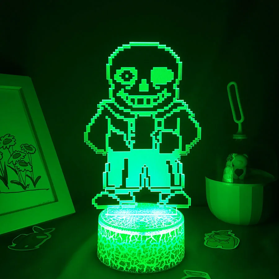 Undertale Sans Love lámpara de juego 3D Led RGB luces nocturnas, regalos de cumpleaños para amigos, sala de juegos, mesa, decoración colorida,