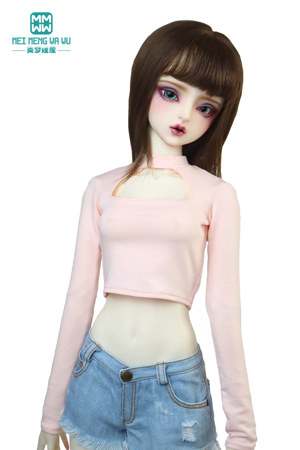 1/3 1/4 BJD 인형 옷 DD SD 패션 데님 스커트 재킷, 여아용 티셔츠 선물