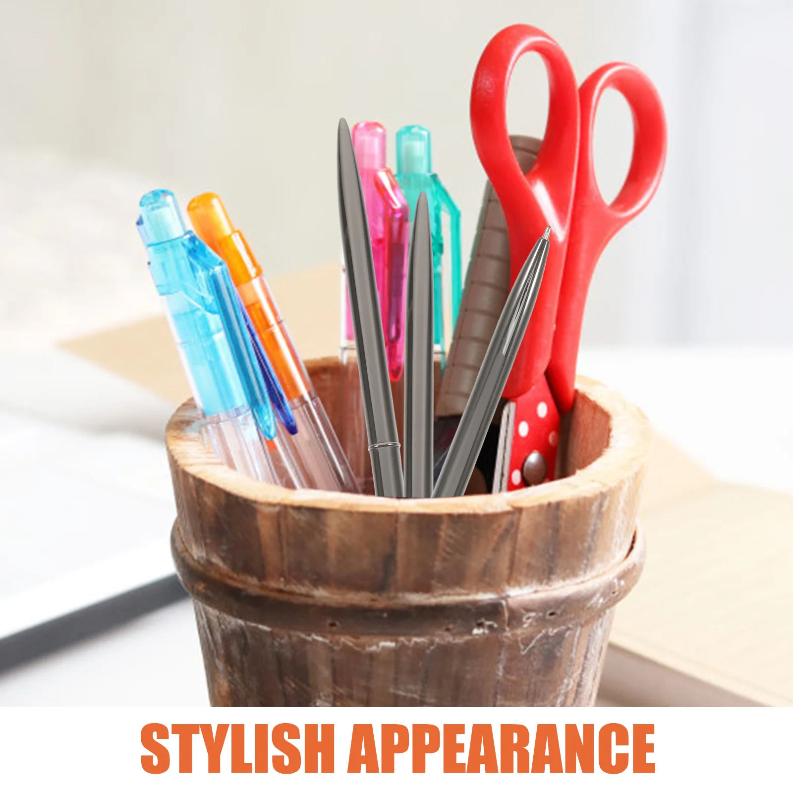 6 قطع قلم حبر جاف معدني أنيق وخفيف الوزن وسلس للكتابة قابل لإعادة الملء، مجموعة محمولة للتوقيع في مكتب الأعمال