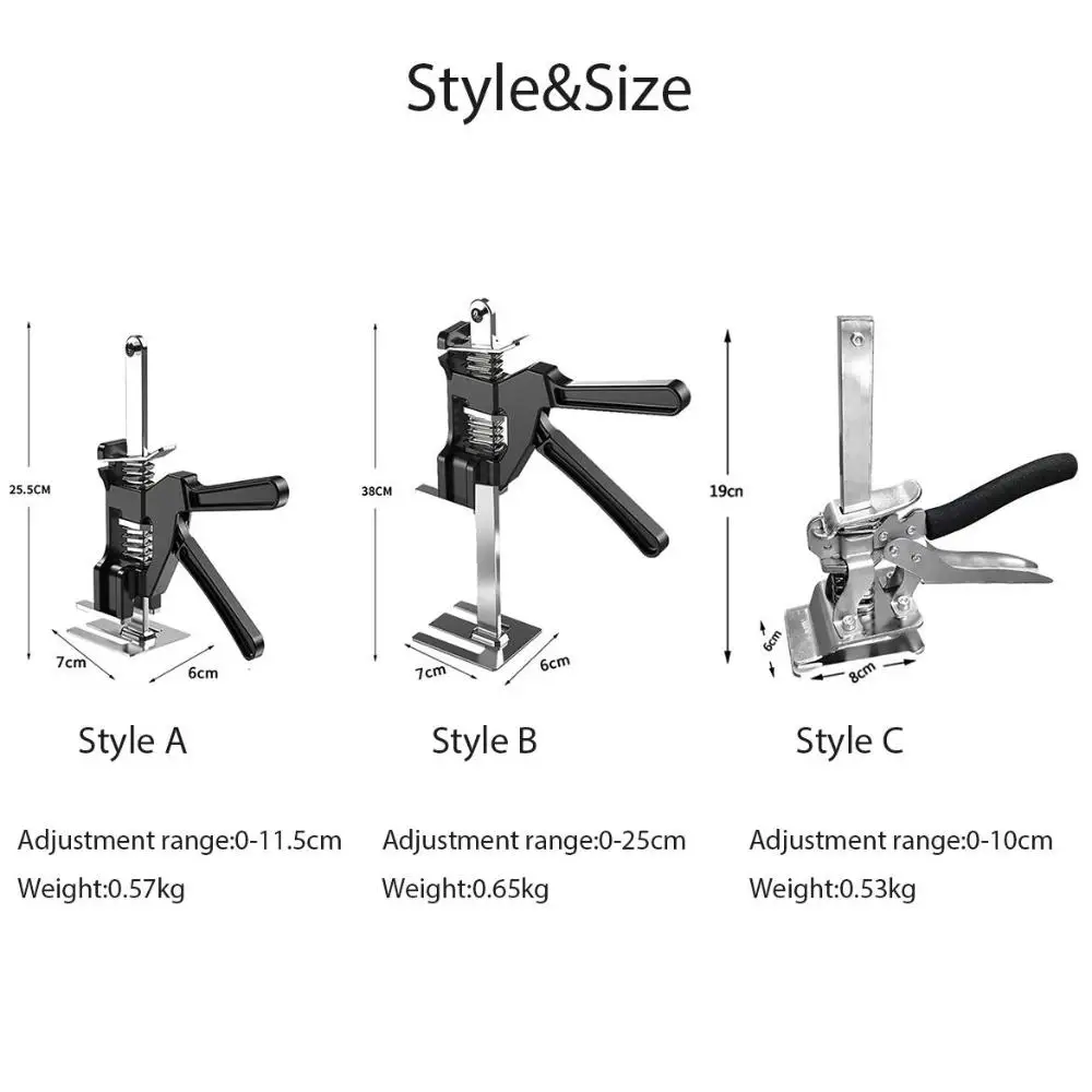 Outils de levage à main multifonctionnels portables, levage de planche non ald, levage d'armoire à outils, cric réglable, économie de main-d 'œuvre, recommandé