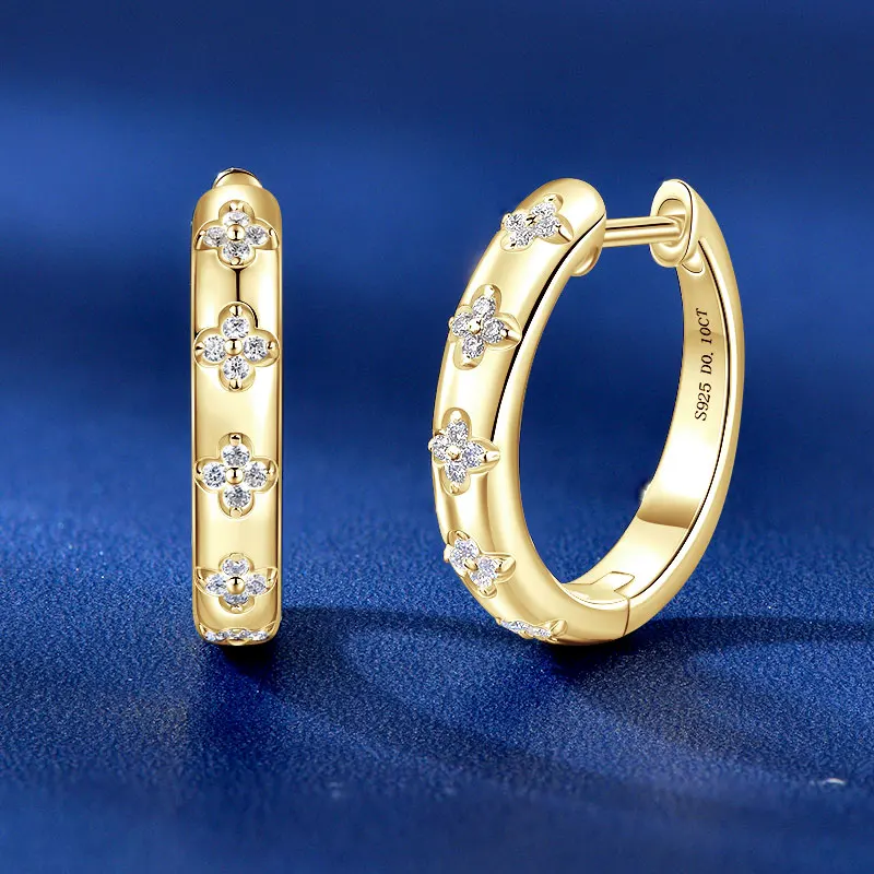 2026 Ehhai Voll 1mm VVS1 D-Farbe Rundschliff Moissanit Creolen für Damen S925 Sterling Silber Edelschmuck Geschenke Ohrringe – Detail 13
