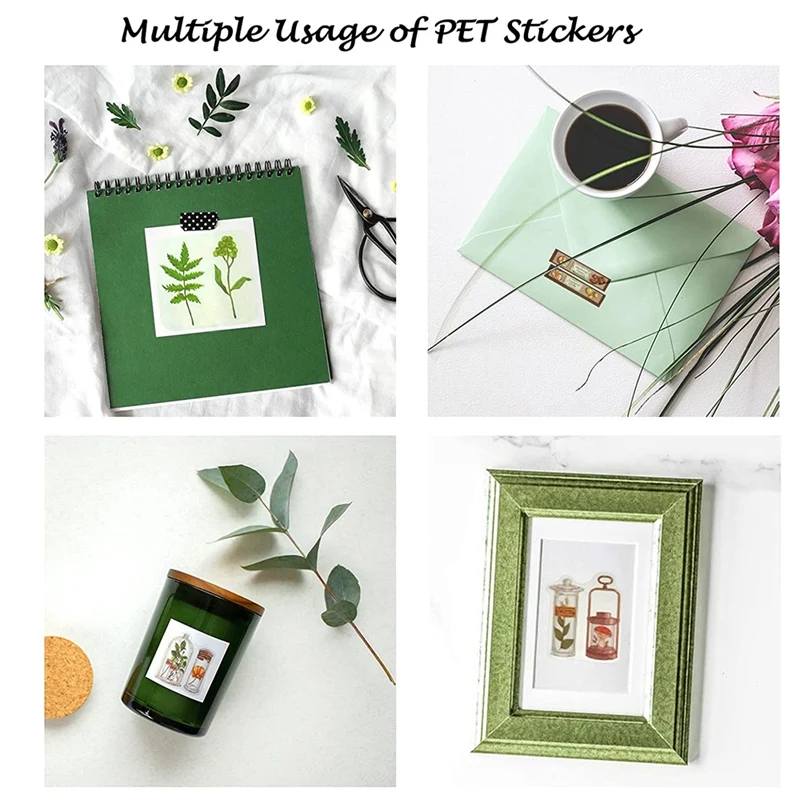 حزمة ملصقات قصاصات عتيقة ، زهور زخرفية عتيقة ، ملصقات شفافة للنباتات ، مشغولات ذاتية الصنع ، مخطط يومي ، من من من من من من من من من