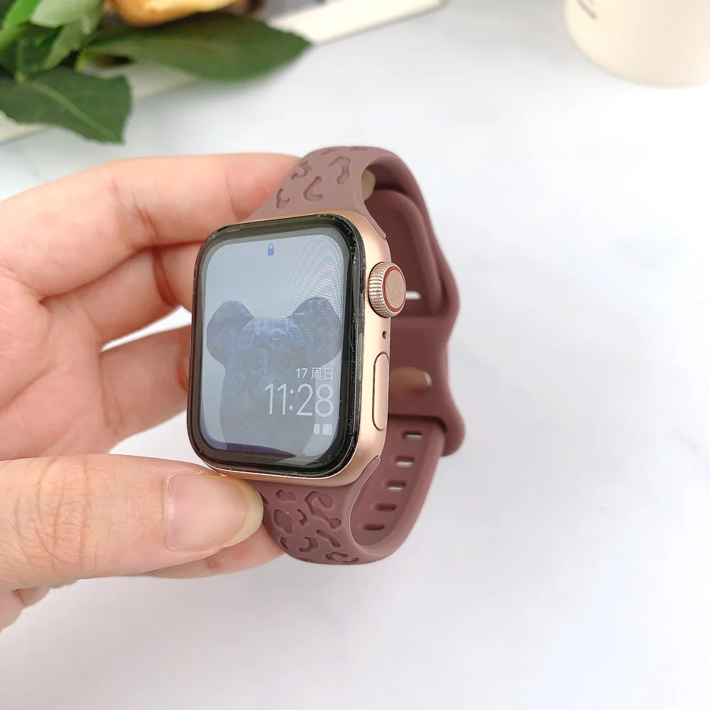 Engraved Strap For Apple Watch Bands 40mm 44mm 41mm 45mm 49mm 38mm Silicone Slim Bracelet iwatch Series 9 8 7 6 5 4 3 SE Ultra 2