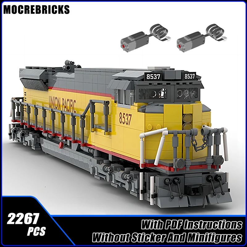 MOC Building Blocks Toys MOC-125311 EMD SD90MAC-H2 Diesel-electric Railway Trains With Motor DIY Assembly Bricks Kids Xmas Gifts