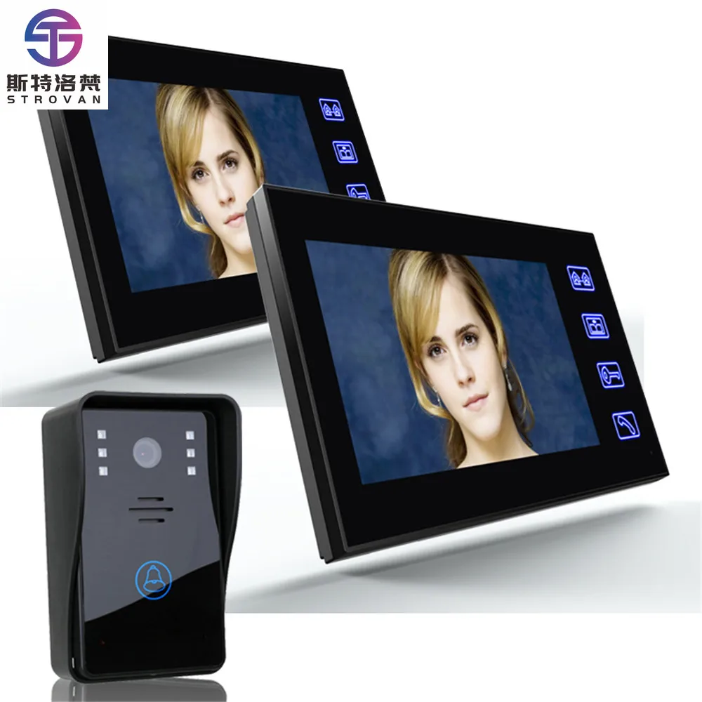 

7" Video Door Phone Intercom Doorbell with 1pcs 1000TVL Outdoor CCTV 2pcs Indoor Home