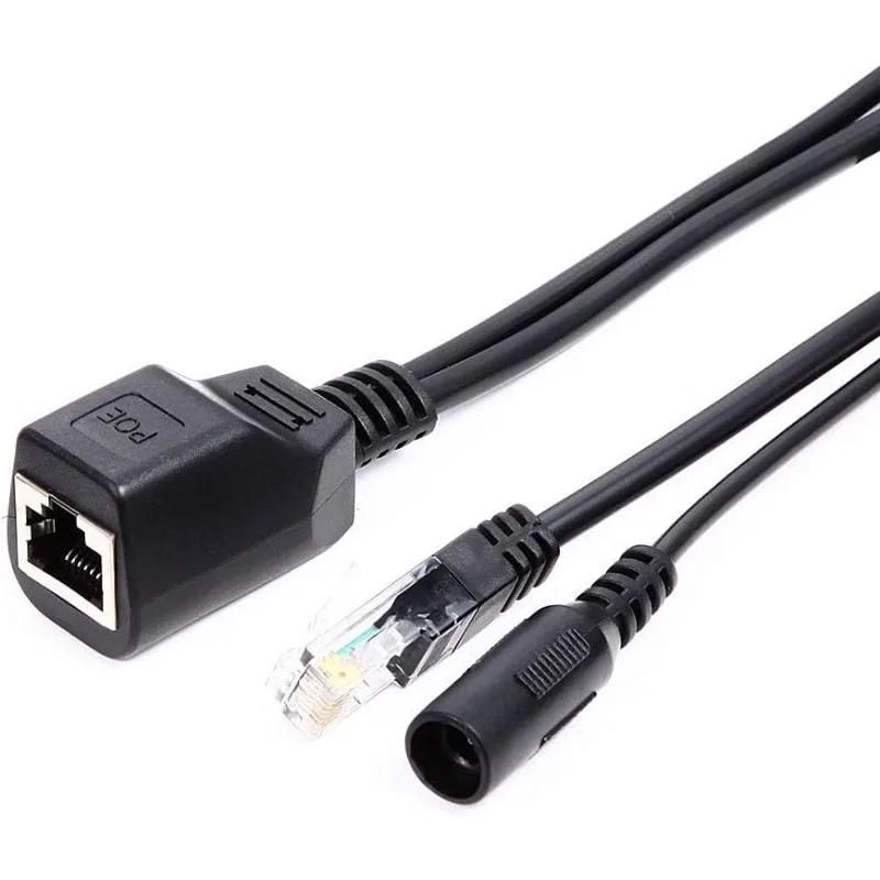 1 Pair Passive Power Over Ethernet Adapter Cable POE Cable POE Splitter RJ45 Injector Power Supply Module 12-48v for IP Camea