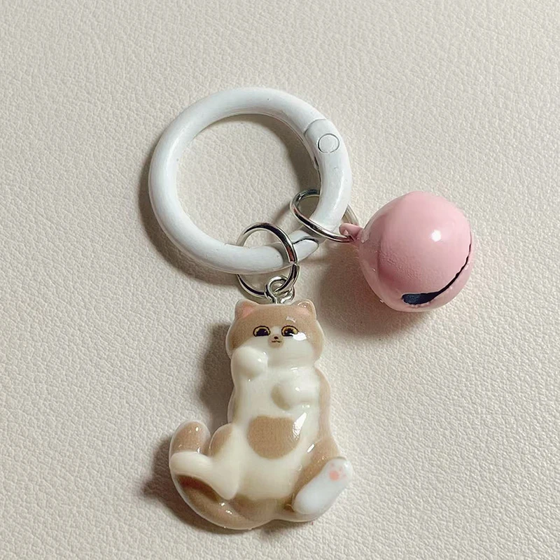 Cute Simulation Cat Keychain Cartoon Kitten Keyring Bag Pendant Car Key Holder Backpack Key Accessories For Couple Gifts