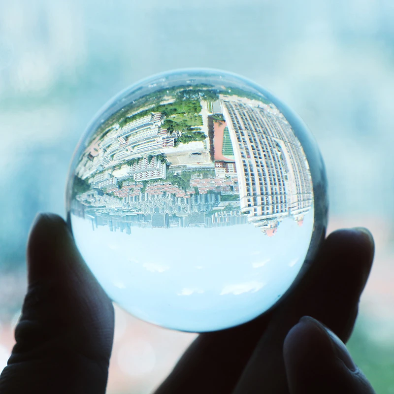 Sfera di cristallo, Feng Shui Colore trasparente Fotografia magica Vetro ottico riflettente Palla da giocoleria a contatto trasparente