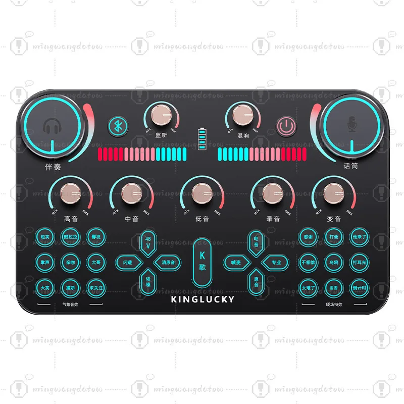 V20 Live Sound Card Professional Recording Singing Device, Universal Mobile Phone Computer KTV Audio Interface