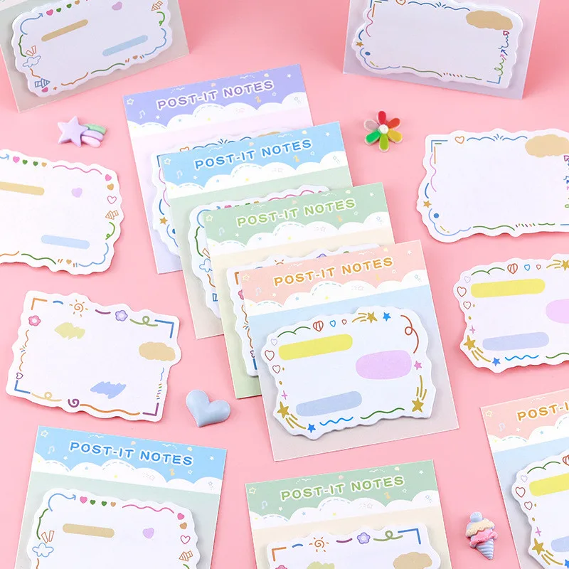 

20 листов цветные липкие блокноты для заметок, канцелярские принадлежности, бумажные наклейки, блокнот для заметок, школьный офис, наклейка с сообщением