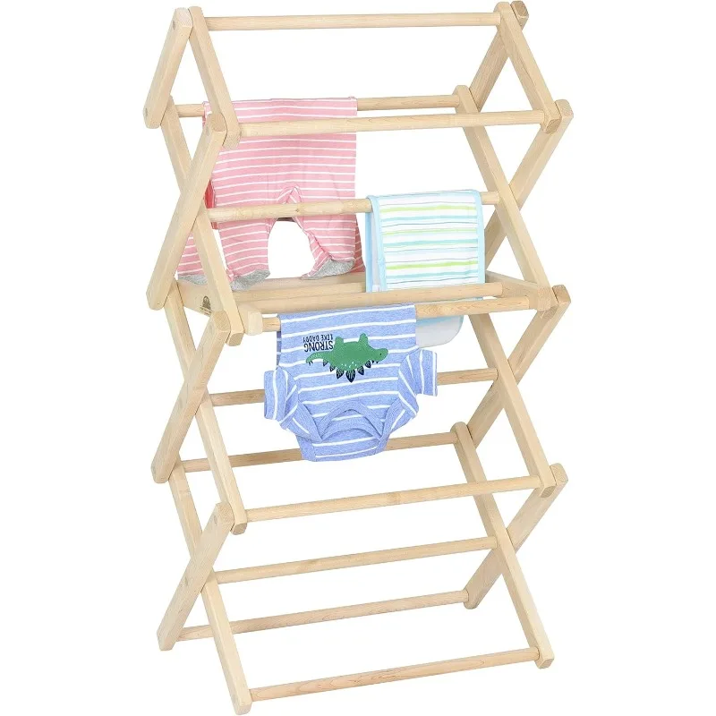 Clothes Drying Rack: Solid Maple Hardwood Laundry Rack for Bedding, Blankets, Towels & More, Heavy Duty