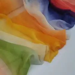 On Sale Colorful Rainbow Pure Silk Ombre Crepe 100% Soft Soie Breathable DIY Tissue