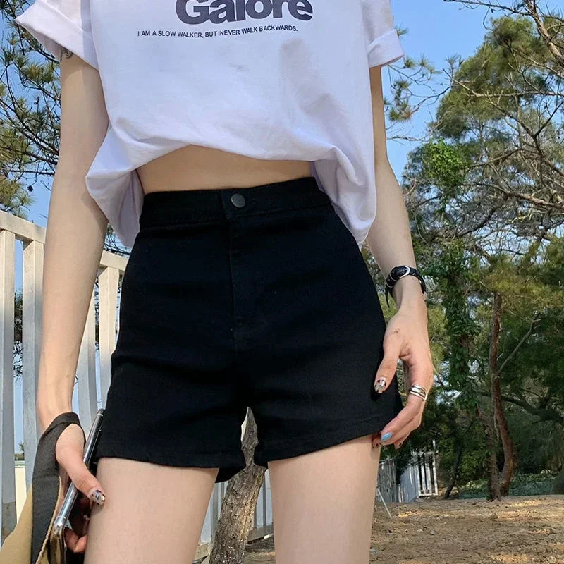 Denim Shorts Solid Simple Basics Daily Hotsweet Cozy Korean Style All-match Classics Stylish Popular Casual Designed Personality