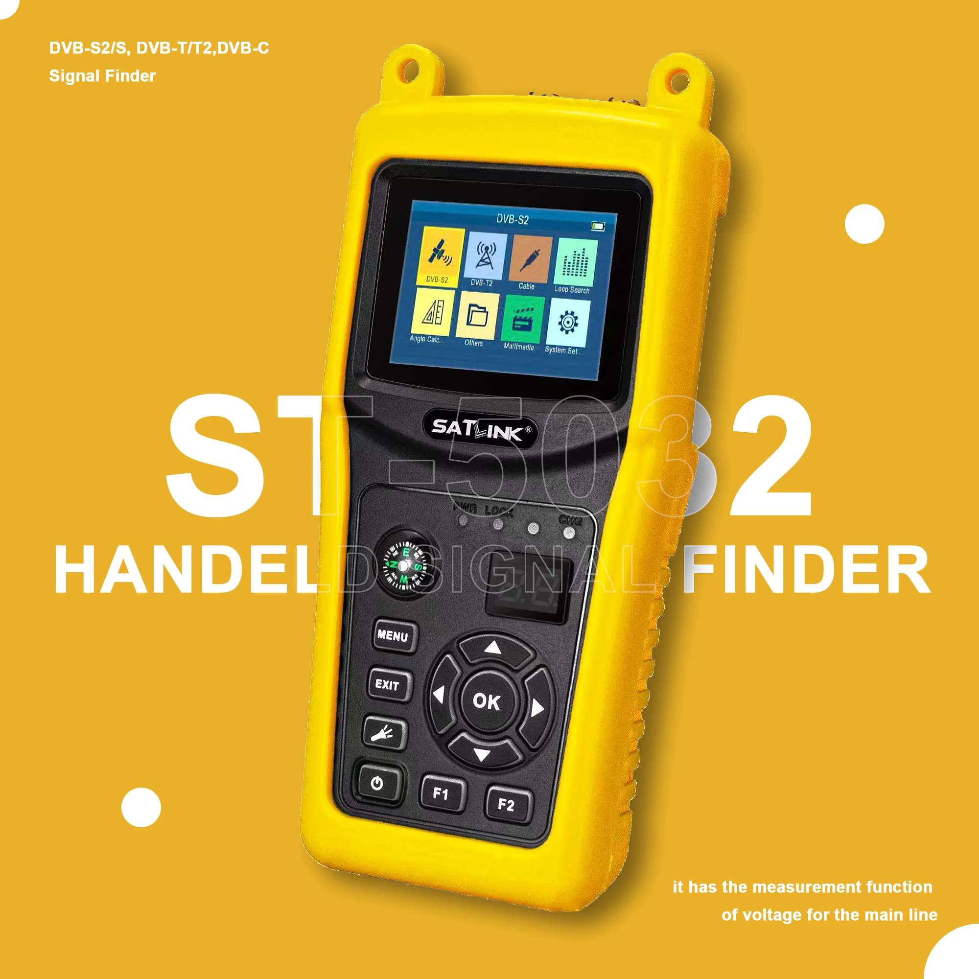 DVB-T2 TDT DVB-C J83B J83A/C DVB-S2/DVB-S Satellite Finder Signal Tester Detector SATLINK ST-5032 RF signal tester