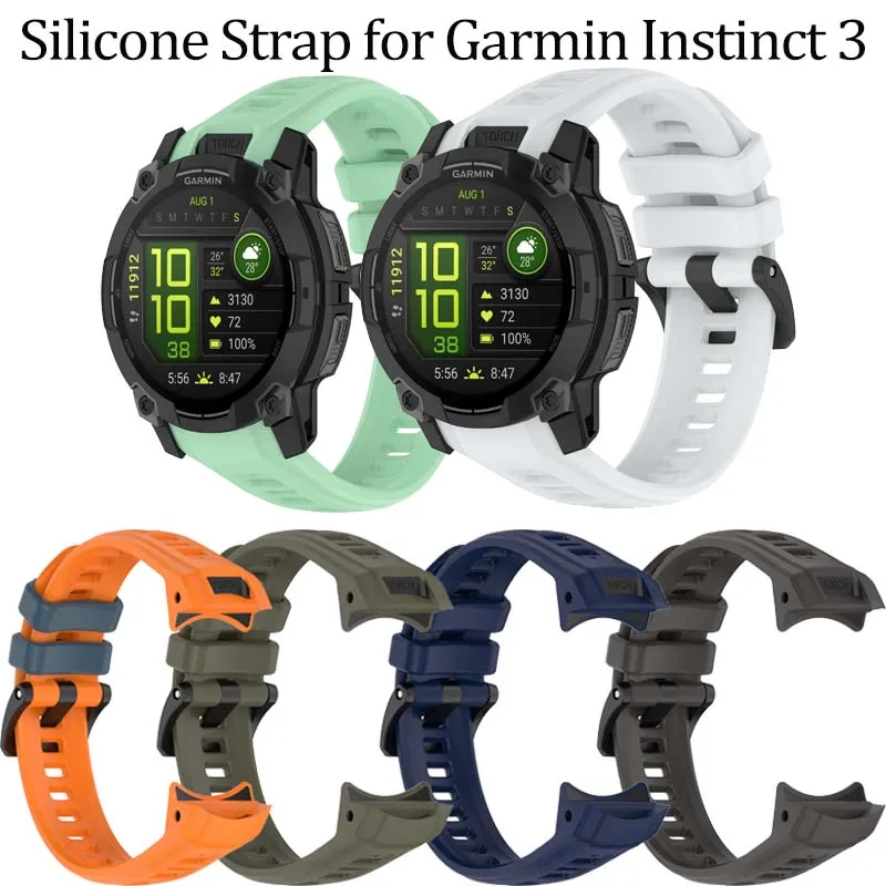 

22mm 26mm Silicone Strap for Garmin Instinct 3 Original Official Wristband for Garmin Instinct 3 Strap