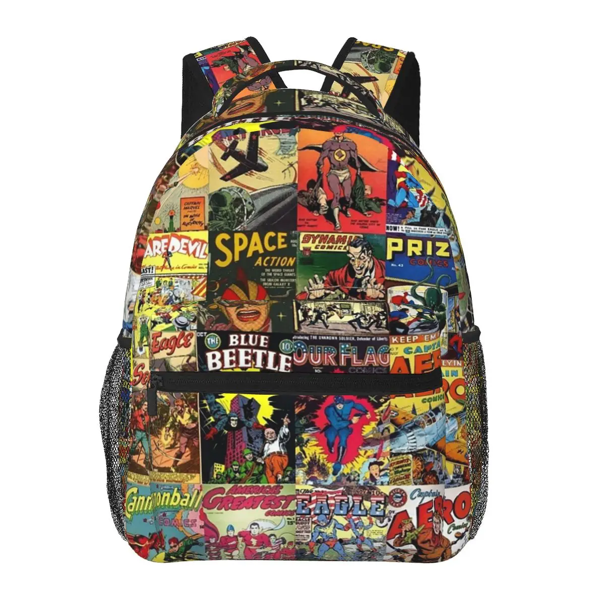 Comic Book Collage II Backpacks Boys Girls Bookbag Children School Bags Cartoon Laptop Rucksack Shoulder Bag Large Capacity