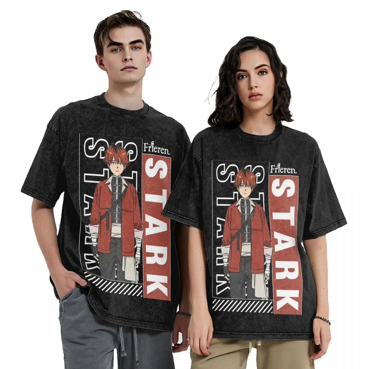 Stark Sousou No Frieren Washed Shirts Streetwear for Men Women Frieren Beyond Journey's End Fashion Tee Shirt Oversize Style