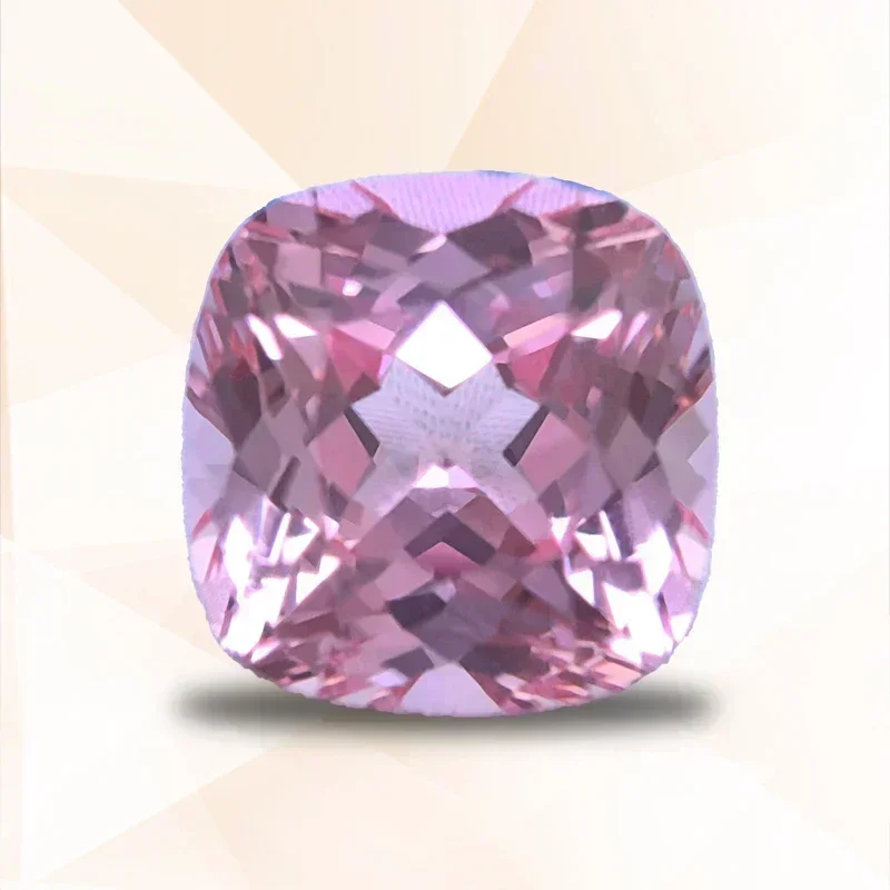 

Lab Grown Sapphire Sunrise Pink Color Square Cushion Selectable AGL Certificate Charms Beads For Diy Jewelry Making Ma