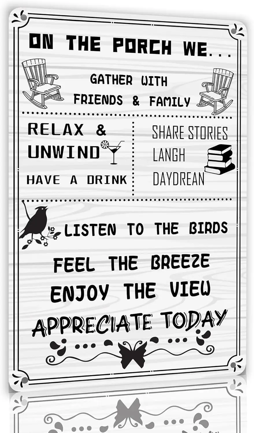 Y1,Funny Porch Tin Sign on the We Gather with Friends Family Decor for Home Garden Yard Deck Patio Fire Pit Outdoo