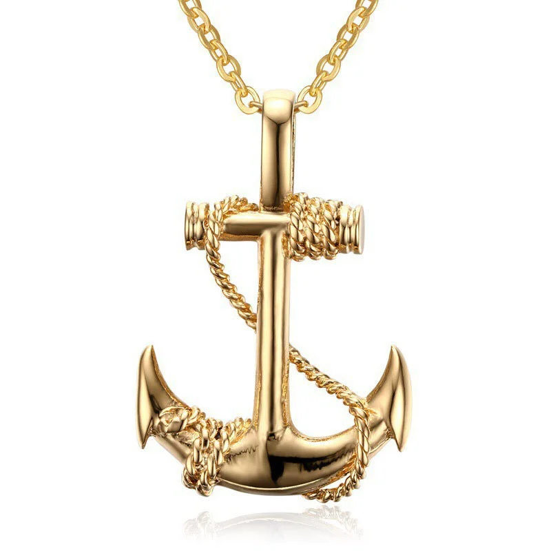 Explosive New Style Men\'s Caribbean Pirate Anchor Necklace Decoration Pendant Generation