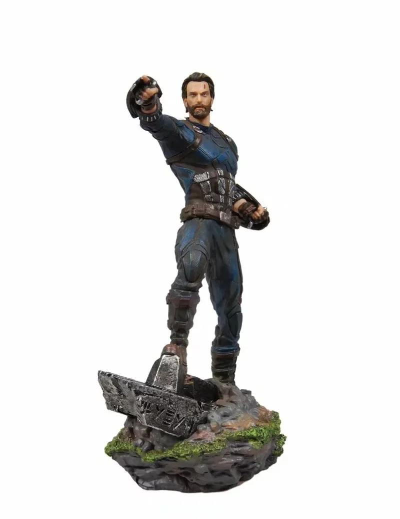 Marvel Avengers Anime 20cm Action Figure Captain America Spider Man Steve Rogers Black Figurine Model Toy Christma Birthday Gift