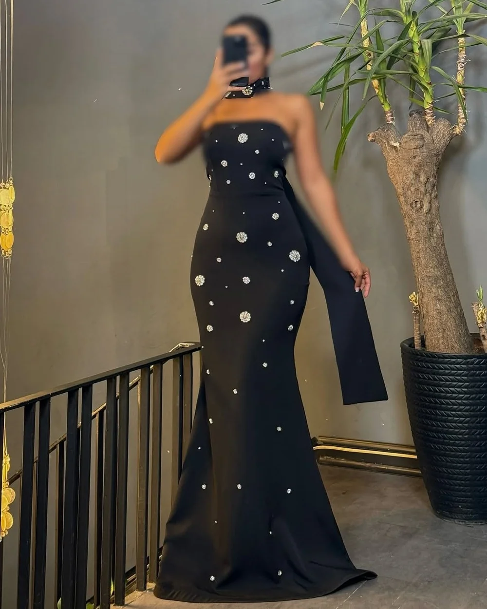 

Customized Modern Style Fashion Jersey Rhinestone Ruched Mermaid Strapless Long Dresses Bespoke Occasion Dresses Formal Matching