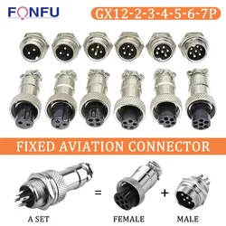 5Pcs GX12 Connector Nut Type 2/3/4/5/6/7 Pin Male Female 12mm Circular Aviation Connector Plug Panel Mount Socket Plug