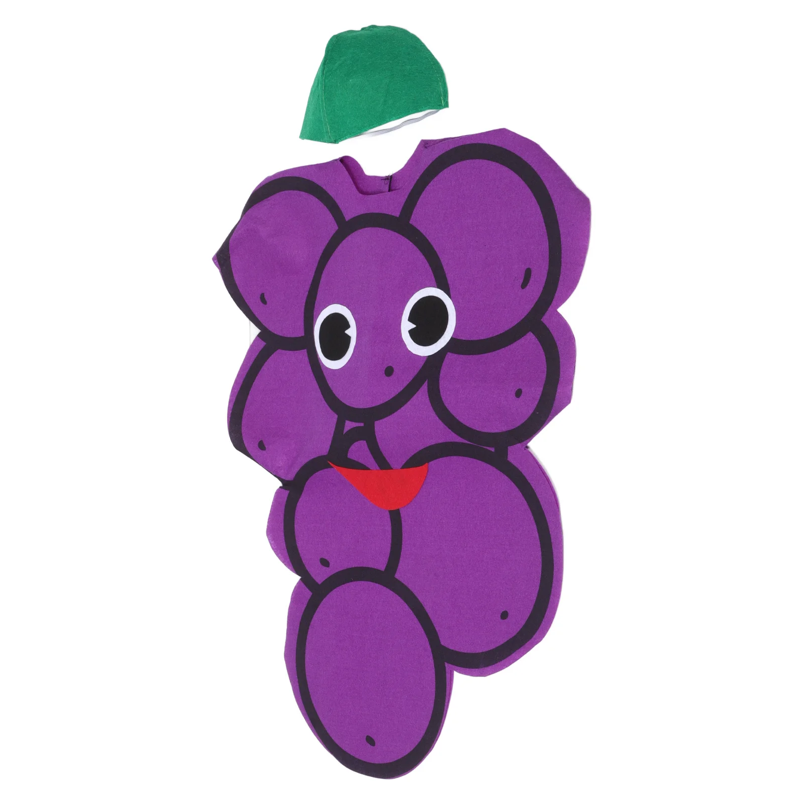 1세트 포도 의상 모자 의류 세트 보라색 할로윈 어린이 공연 사랑스러운 디자인 할로윈 의상 포도 의상