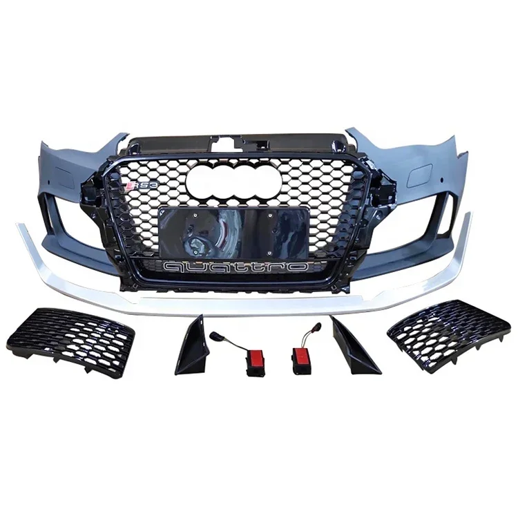 Best-selling Auto Parts A3 8V Upgrade Refit To RS3 Car Front Bumper With Honeycomb Grille For Audi 2014-2016