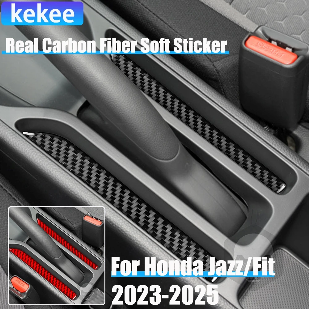 

Real Carbon Fiber Car Accessories Handbrake Strip Decorative Trim Cover Soft Sticker For Honda Fit /Jazz GR9 2023 2024 2025