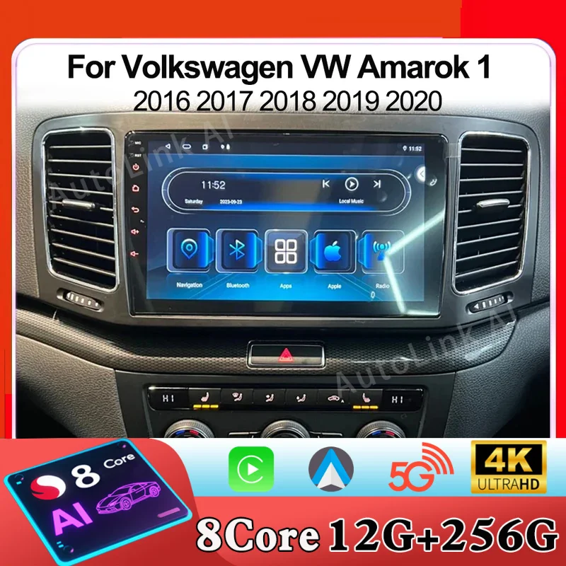 Android 15 video Playe For Volkswagen VW Amarok 1 2016 2017 2018 2019 2020 Multimedia Head Unit Car GPS Auto Radio Navigation 5G